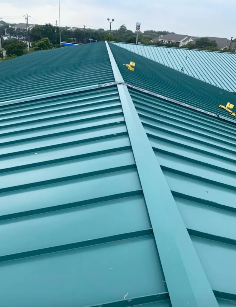 Green commercial metal roof ridge and valley for Metal Roof Repair in Susquehanna